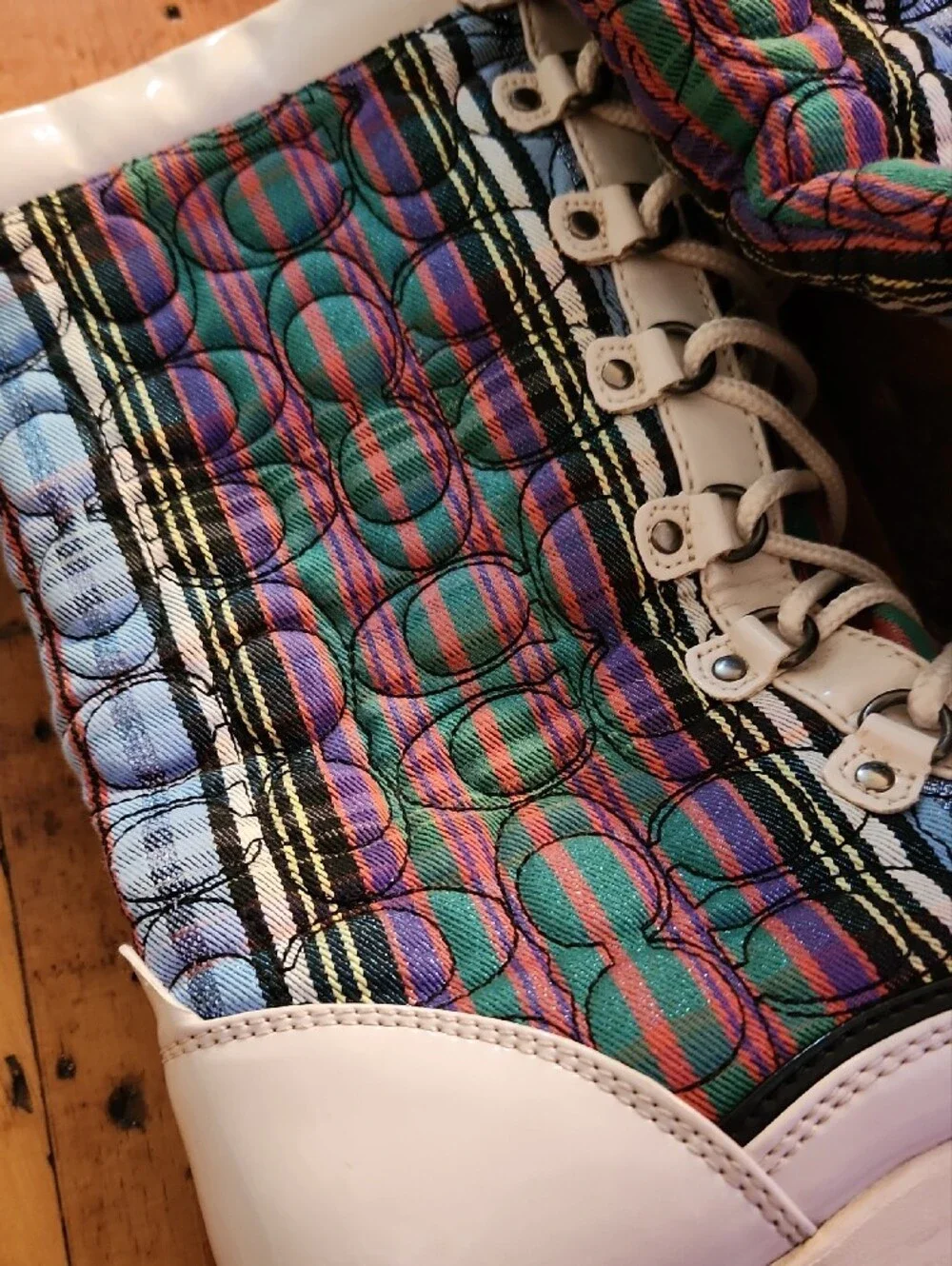 COACH Poppy Peggy Women's Quilted Multicolor Winter/Snow Boots